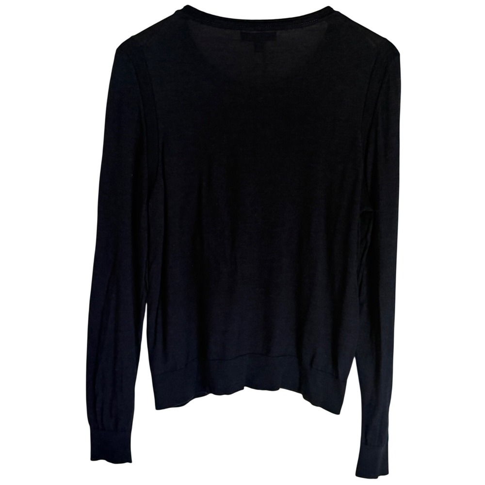Banana Republic Merino Wool Pointelle Cardigan Sweater Womens Size XL Navy Blue - Picture 3 of 11